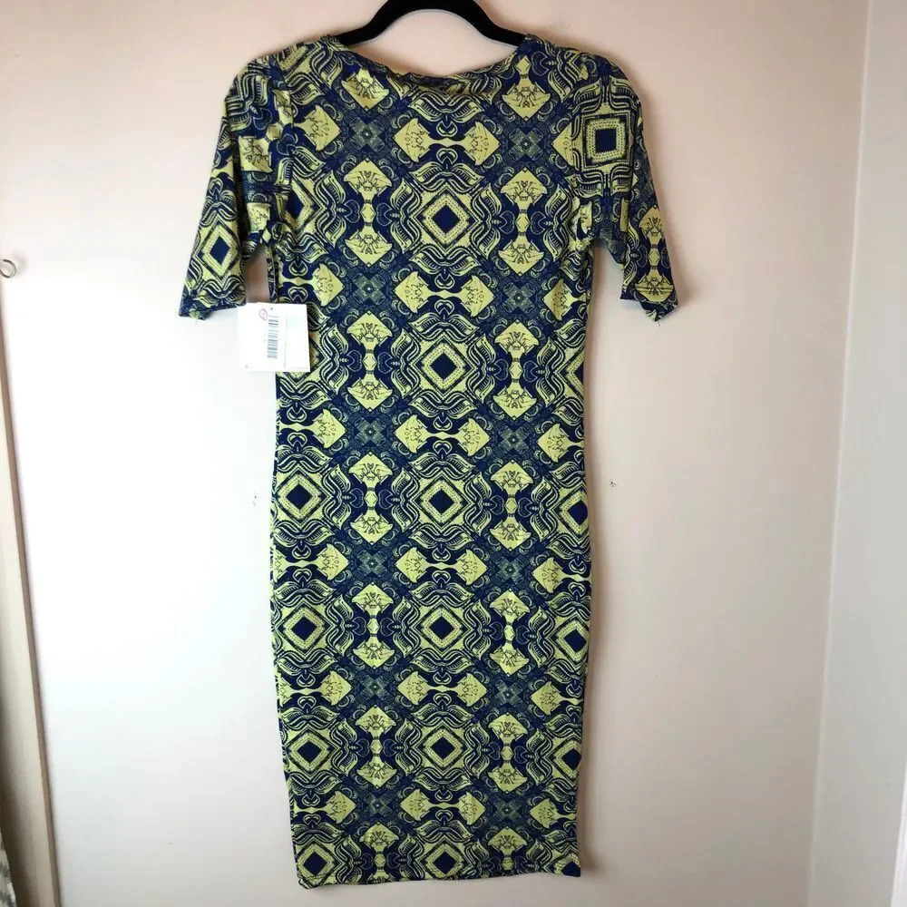 Lularoe | Blue & Yellow Julia Dress - Picture 4 of 4